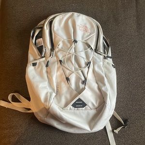 North face backpack white and rose gold